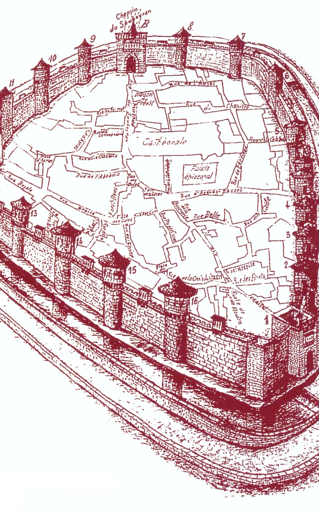 Dessin des fortifications de Mende