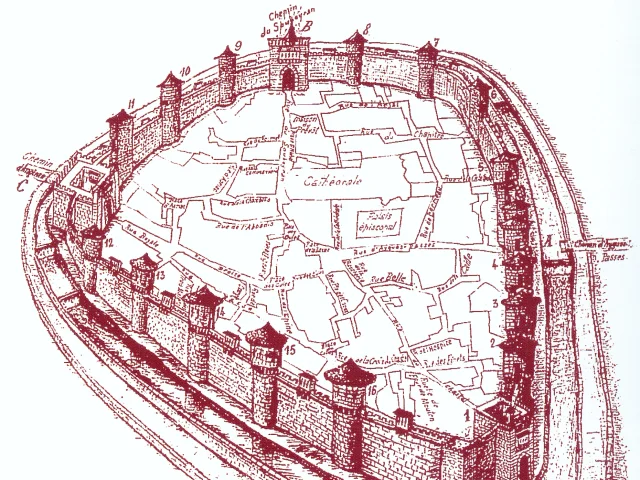 Dessin des fortifications de Mende