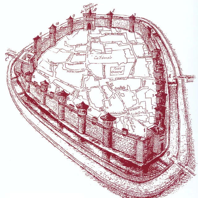 Dessin des fortifications de Mende