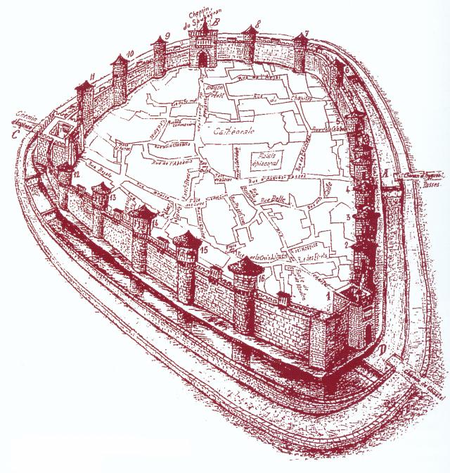 Dessin des fortifications de Mende