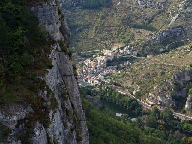 Vue du ciel de Sainte-Énimie