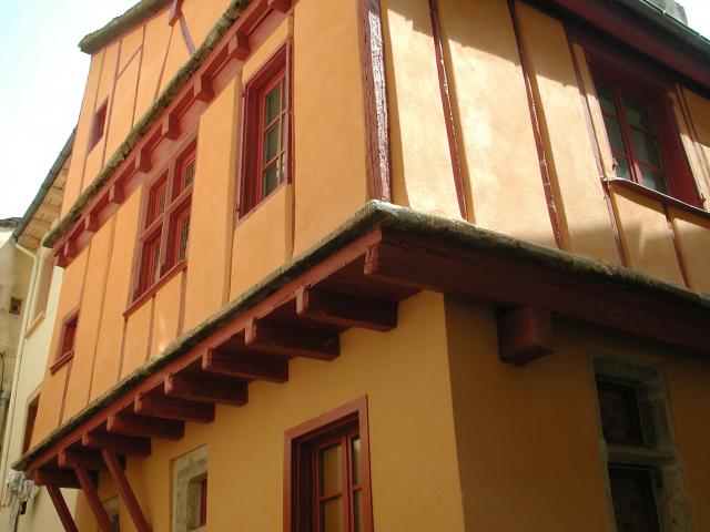 Façade d'une maison à Colombage dans la rue de l'Arjal à Mende