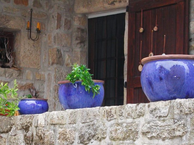 Terrasse Pots Violets