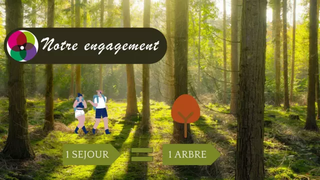 Notre engagement pour un tourisme durable. 1 séjour acheté = 1 arbre planté